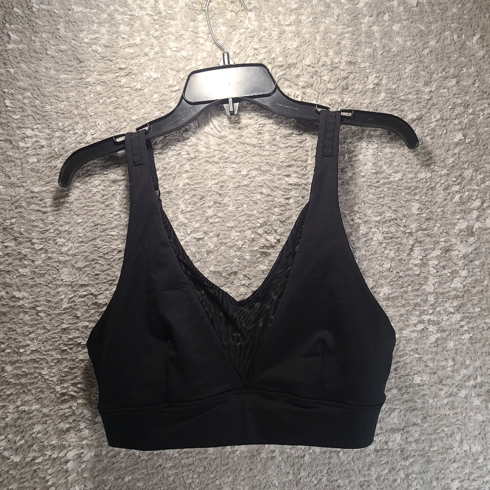 ZYIA Active Black Adjustable Mesh Bra Medium